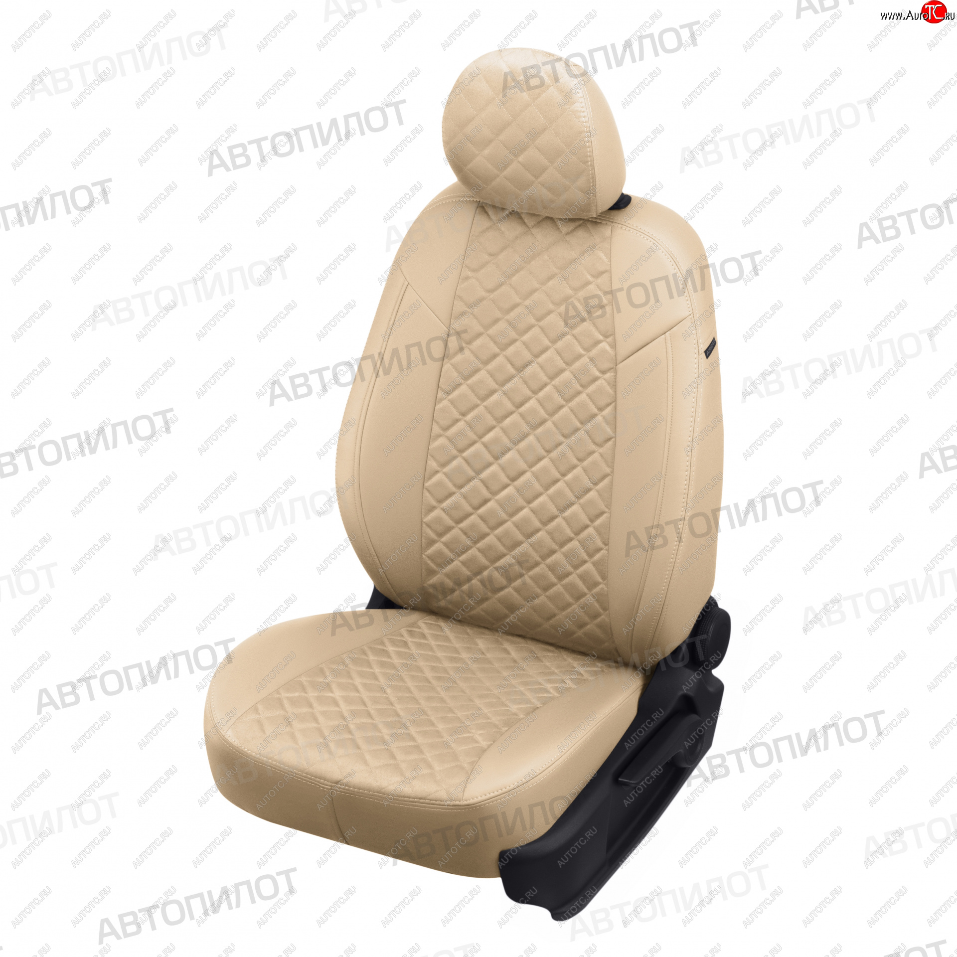 14 499 р. Чехлы сидений (экокожа/алькантара, 40/60, подлокотник) Автопилот Ромб  Audi A4  B8 (2007-2015) (бежевый)