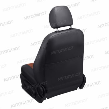 13 999 р. Чехлы сидений (экокожа/алькантара, сплошная) Автопилот Ромб  Audi A4 ( B6,  B7) (2000-2008) (черный/коричневый). Увеличить фотографию 3