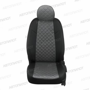 13 999 р. Чехлы сидений (экокожа/алькантара, сплошная) Автопилот Ромб  Audi A4 ( B6,  B7) (2000-2008) (черный/серый). Увеличить фотографию 4