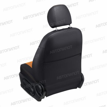 13 999 р. Чехлы сидений (экокожа, сплош. сп./с вырезом под подл.) Автопилот Ромб  Audi A4 ( B6,  B7) (2000-2008) (черный/оранж). Увеличить фотографию 3