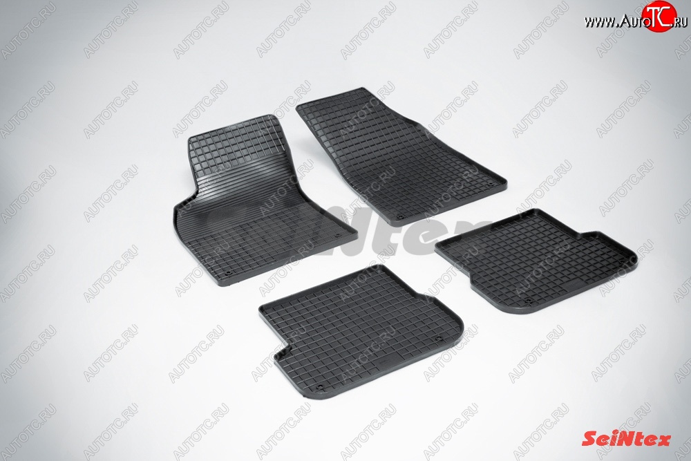 4 999 р. Износостойкие коврики в салон с рисунком Сетка SeiNtex Premium 4 шт. (резина)  Audi A4  B7 (2004-2008)