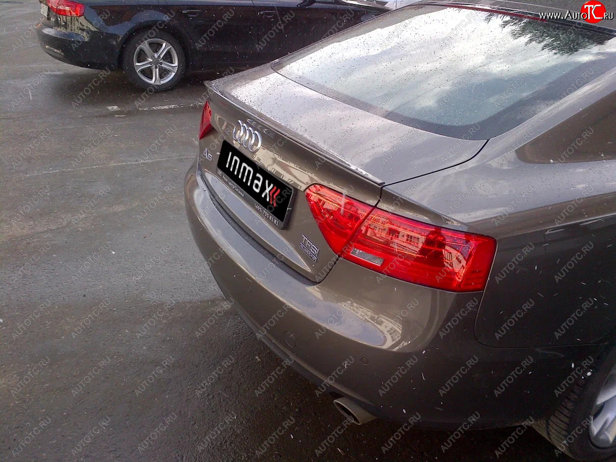14 499 р. Лип спойлер INMAX Audi A5 8T дорестайлинг, лифтбэк (2007-2011) (черный матовый)