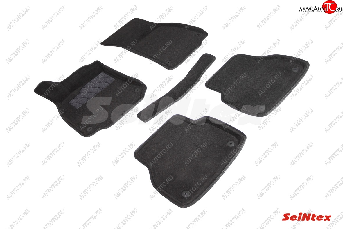 4 999 р. Комплект 3D ковриков в салон (ворсовые / чёрные) Seintex  Audi A6 ( (C8) седан,  (C8) универсал) (2018-2024)