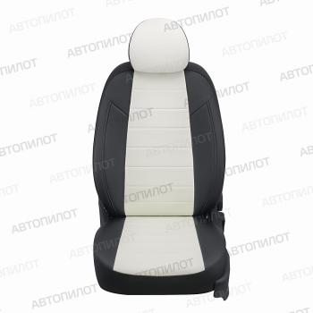 13 449 р. Чехлы сидений (экокожа, 40/60) Автопилот  Audi A6  C6 (2004-2010) (черный/белый). Увеличить фотографию 3
