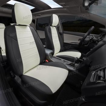 13 449 р. Чехлы сидений (экокожа, 40/60) Автопилот  Audi A6  C6 (2004-2010) (черный/белый). Увеличить фотографию 8