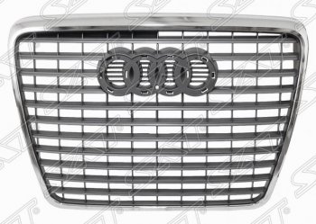5 299 р. Решетка радиатора SAT (хром) Audi A6 C6 рестайлинг, седан (2008-2010). Увеличить фотографию 1