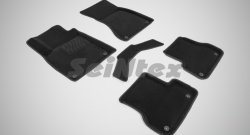 Износостойкие коврики в салон SeiNtex Premium 3D 4 шт. (ворсовые, черные) Audi A6 C7 дорестайлинг, универсал (2010-2014)