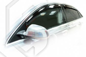 2 079 р. Дефлектора окон CA-Plastic (Long) Audi A8 D3 1-ый рестайлинг (2005-2007) (Classic полупрозрачный, Без хром.молдинга). Увеличить фотографию 1