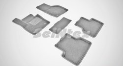 Износостойкие коврики в салон SeiNtex Premium 3D 4 шт. (ворсовые, серые) Audi Q3 8U дорестайлинг (2011-2015)