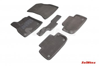 4 299 р. Комплект 3D ковриков в салон (ворсовые / серые) Seintex  Audi Q5  FY (2017-2024). Увеличить фотографию 1
