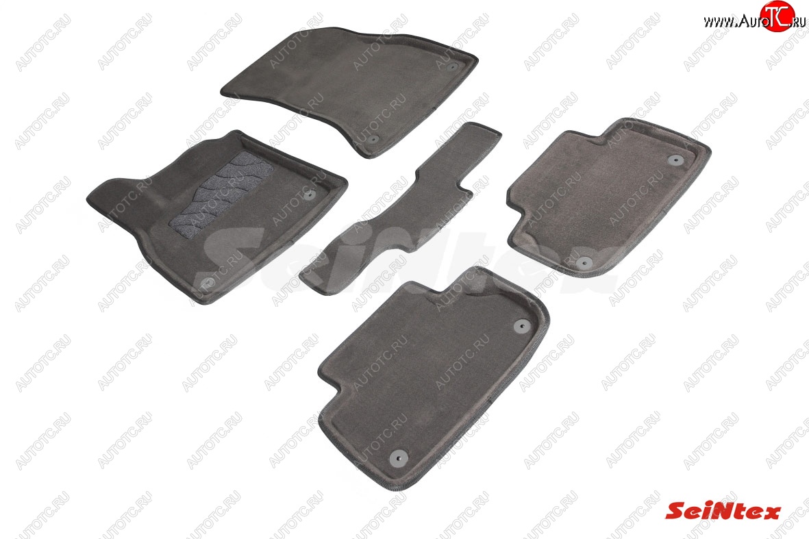 4 299 р. Комплект 3D ковриков в салон (ворсовые / серые) Seintex Audi Q5 FY дорестайлинг (2017-2020)