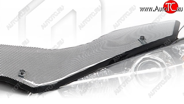 2 499 р. Дефлектор капота CA-Plastiс  Audi Q5  8R (2008-2012) (Шелкография черная)