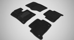 Износостойкие коврики в салон SeiNtex Premium 3D 4 шт. (ворсовые, черные) Audi Q7 4L дорестайлинг (2005-2009)