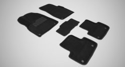 Износостойкие коврики в салон SeiNtex Premium 3D 4 шт. (ворсовые, черные) Audi Q7 4M рестайлинг (2019-2024)