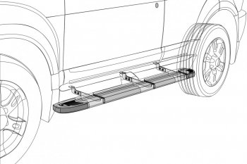24 799 р. Порожки для ног Slitkoff Optima Audi Q7 4L дорестайлинг (2005-2009) (Black). Увеличить фотографию 2