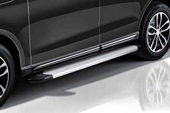 17 599 р. Порожки для ног Slitkoff Optima  Audi Q7  4L (2005-2015) (Silver). Увеличить фотографию 2