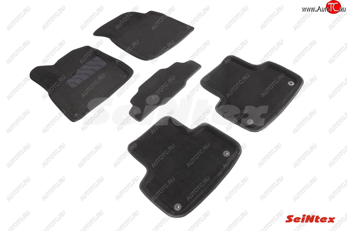 4 999 р. Комплект 3D ковриков в салон (ворсовые / чёрные) Seintex  Audi Q8  4MN (2018-2024)