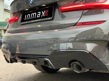 11 999 р. Диффузор заднего бампера М-Perfomance 320  BMW 3 серия  G20 (2018-2022) Inmax (цвет: черный глянец). Увеличить фотографию 3