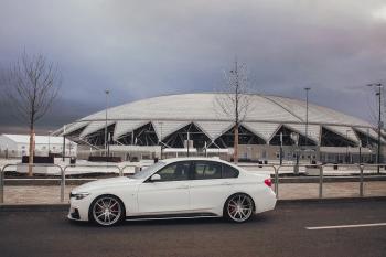 4 549 р. Накладки M-Perfomance под задний бампер (мини-лезвия) BMW 3 серия F30 седан дорестайлинг (2012-2015) (цвет: черный матовый). Увеличить фотографию 13