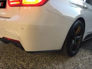 4 549 р. Накладки M-Perfomance под задний бампер (мини-лезвия)  BMW 3 серия  F30 (2012-2018) (цвет: черный матовый). Увеличить фотографию 7