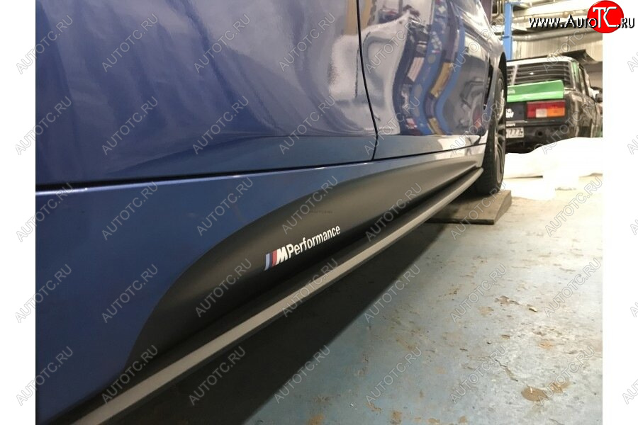 9 499 р. Пластиковые накладки под пороги М-Perfomance BMW 4 серия F32 купе дорестайлинг (2013-2017) (цвет: черный матовый)
