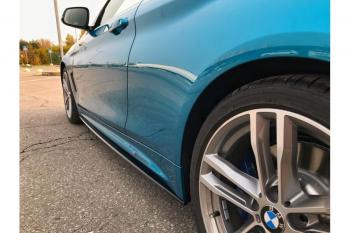9 499 р. Пластиковые накладки под пороги М-Perfomance BMW 4 серия F32 купе дорестайлинг (2013-2017) (цвет: черный матовый). Увеличить фотографию 2