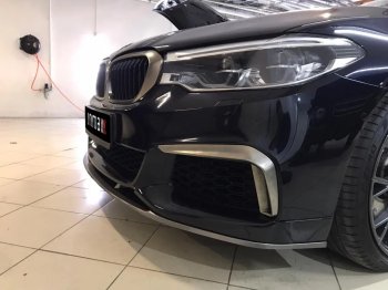 14 999 р. Сплиттер переднего бампера М-Perfomance BMW 5 серия G30 дорестайлинг, седан (2016-2020) (Черный матовый). Увеличить фотографию 3