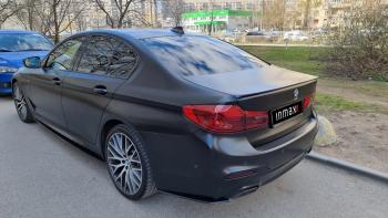 5 149 р. Накладки M-Perfomance под задний бампер (мини-лезвия) Inmax  BMW 5 серия  G30 (2016-2020) (цвет: черный глянец). Увеличить фотографию 11