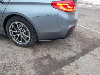 5 149 р. Накладки M-Perfomance под задний бампер (мини-лезвия) Inmax BMW 5 серия G30 дорестайлинг, седан (2016-2020) (цвет: черный глянец). Увеличить фотографию 12