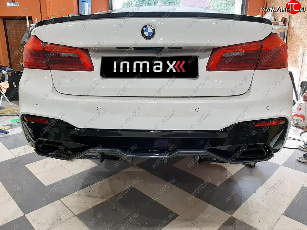 12 199 р. Диффузор заднего бампера М-Perfomance (4 клыка) BMW 5 серия G30 дорестайлинг, седан (2016-2020) Inmax (неокрашенный)