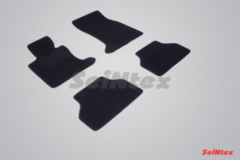 2 899 р. Комплект ворсовых ковриков в салон LUX Seintex  BMW 5 серия  E60 (2003-2007) (Чёрный). Увеличить фотографию 1