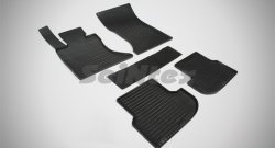 5 999 р. Износостойкие коврики в салон с рисунком Сетка 4WD SeiNtex Premium 4 шт. (резина) BMW 5 серия F10 седан дорестайлинг (2009-2013). Увеличить фотографию 1