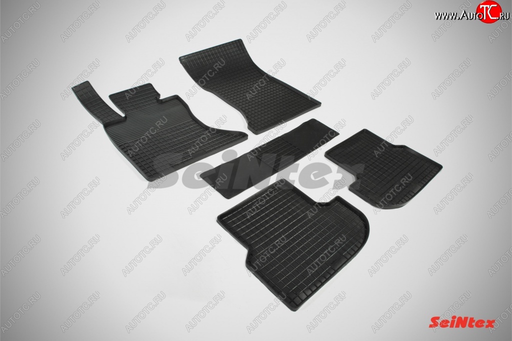 5 999 р. Износостойкие коврики в салон с рисунком Сетка 4WD SeiNtex Premium 4 шт. (резина)  BMW 5 серия ( F11,  F10) (2009-2017)