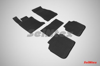 Износостойкие резиновые коврики в салон с высоким бортом 4WD Seintex BMW 7 серия G11-G12 дорестайлинг,седан (2015-2019)