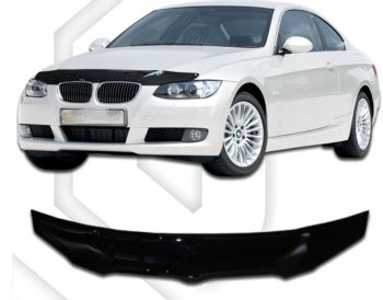 2 169 р. Дефлектор капота CA-Plastic  BMW 3 серия ( E90,  E91) (2004-2012) (Classic черный, Без надписи). Увеличить фотографию 1