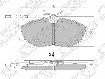 1 339 р. Колодки тормозные SAT (передние) CITROEN Xsara N1 хэтчбэк 5 дв. дорестайлинг (1997-2000). Увеличить фотографию 1