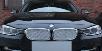 5 799 р. Защитная сетка решетки радиатора Стрелка 11 Премиум (алюминий)  BMW 3 серия ( F30,  F31) (2012-2015) (Цвет: хром). Увеличить фотографию 1