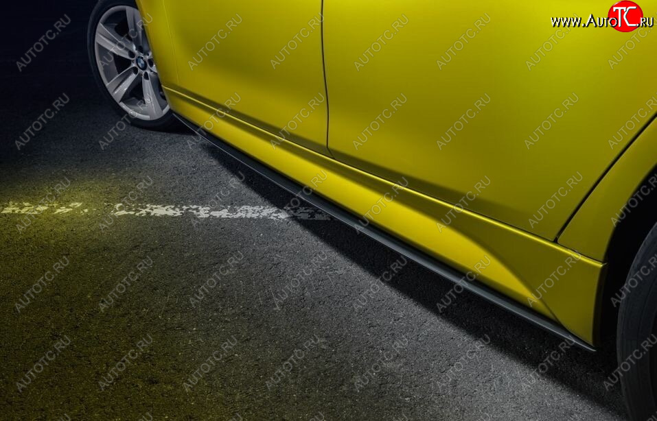 7 999 р. Накладки на пластиковые пороги M-Perfomance BMW 3 серия F30 седан дорестайлинг (2012-2015) (черный матовый)