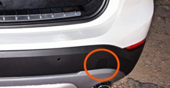 299 р. Заглушка в задний бампер SAT (под крюк)  BMW X1  F48 (2015-2019) (Неокрашенная). Увеличить фотографию 1