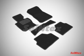 2 699 р. Комплект ворсовых ковриков в салон LUX Seintex  BMW X1  E84 (2009-2015) (Чёрный). Увеличить фотографию 1