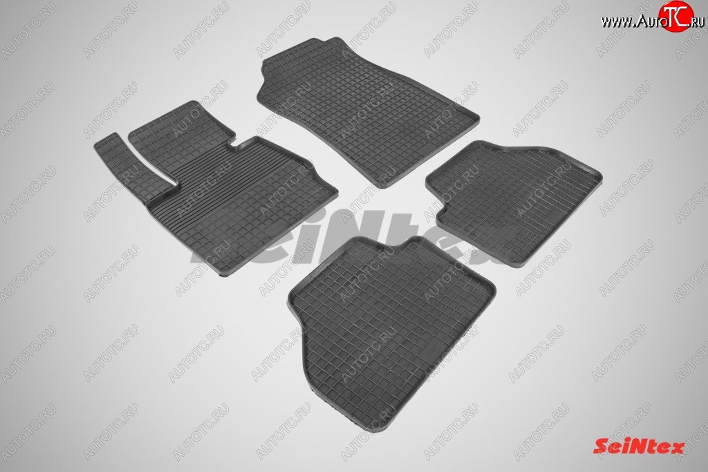 5 499 р. Износостойкие коврики в салон с рисунком Сетка SeiNtex Premium 4 шт. (резина)  BMW X3  F25 (2010-2014)