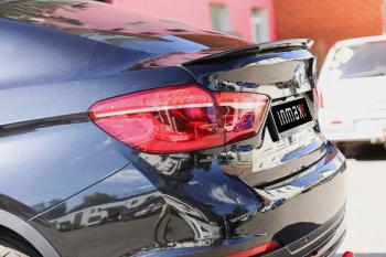 Лип спойлер INMAX (аналог Performance) BMW (БМВ) X6 (Икс6)  F16 (2014-2020) F16  (цвет: черный глянец)
