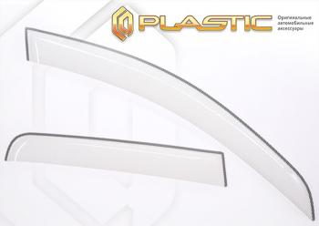 2 259 р. Дефлектора окон CA-Plastic  BYD Song Plus (2020-2024) (Шелкография белая, без хром. молдинга). Увеличить фотографию 1