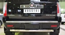 16 999 р. Защита заднего бампера (Ø76 мм, нержавейка) Russtal  Cadillac Escalade  GMT926 джип 5 дв. (2006-2014). Увеличить фотографию 1