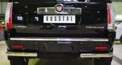 17 499 р. Защита заднего бампера (Ø76 мм уголки, нержавейка) Russtal Cadillac Escalade GMT926 джип 5 дв. короткая база (2006-2014). Увеличить фотографию 1