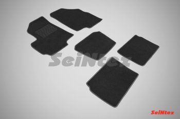 2 499 р. Комплект ворсовых ковриков в салон LUX Seintex  Chery Tiggo 5  (T21) (2014-2020) (Чёрный). Увеличить фотографию 1