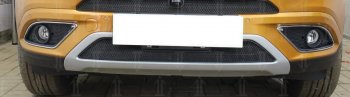 2 969 р. Защитная сетка радиатора в бампер Стрелка 11 Стандарт (алюминий/пластик, нижняя) Chery Tiggo 7 (2016-2020) (Цвет: черный). Увеличить фотографию 1