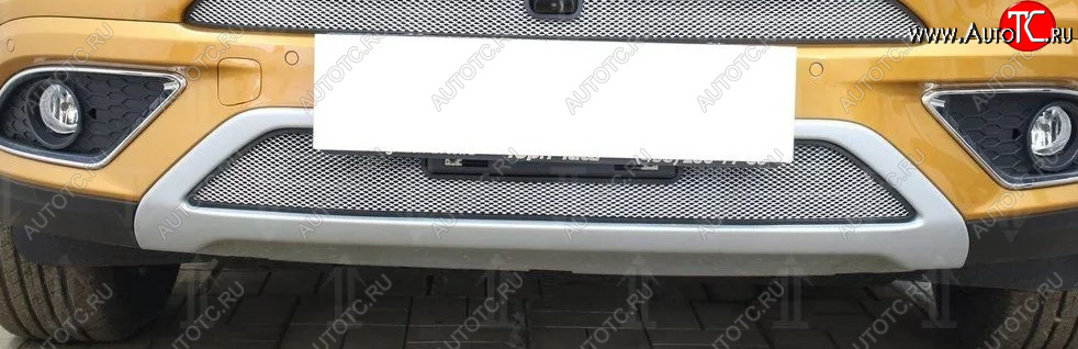 3 099 р. Защитная сетка радиатора в бампер Стрелка 11 Стандарт (алюминий/пластик, нижняя)  Chery Tiggo 7 (2016-2020) (Цвет: хром)