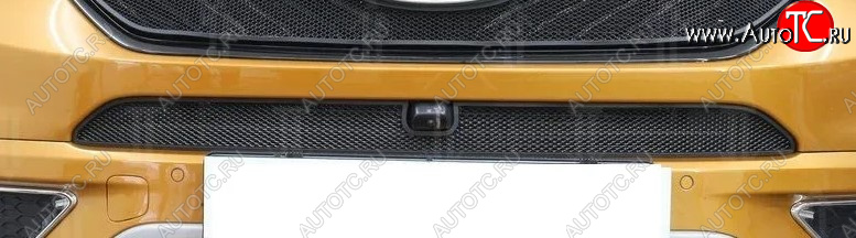 2 599 р. Защитная сетка радиатора в бампер Стрелка 11 Стандарт (алюминий/пластик, верхняя под камеру)  Chery Tiggo 7 (2016-2020) (Цвет: черный)