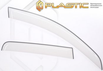 2 349 р. Дефлектора окон CA-Plastic  Chery Tiggo 4 (2018-2024) (Шелкография белая, Без хром молдинга). Увеличить фотографию 1